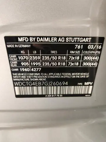 2016 MERCEDES-BENZ GLA 250  