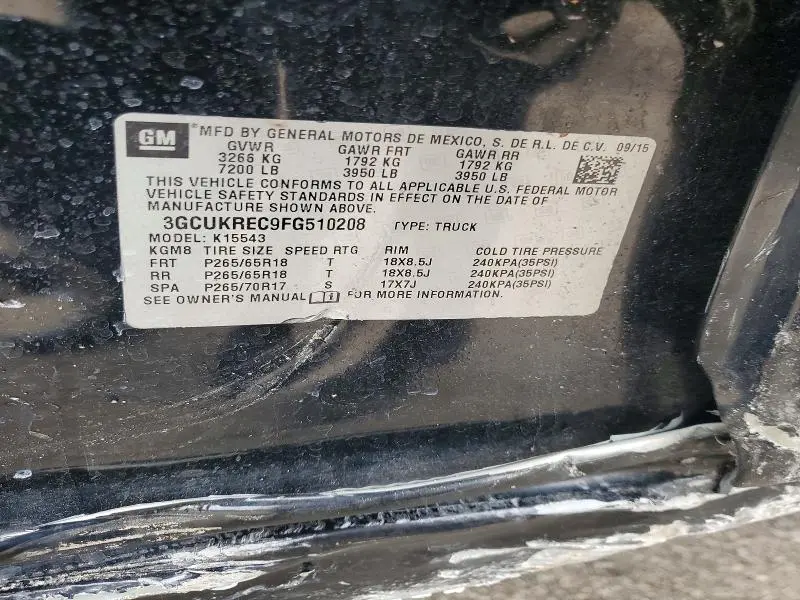 2015 CHEVROLET SILVERADO K1500 LT  