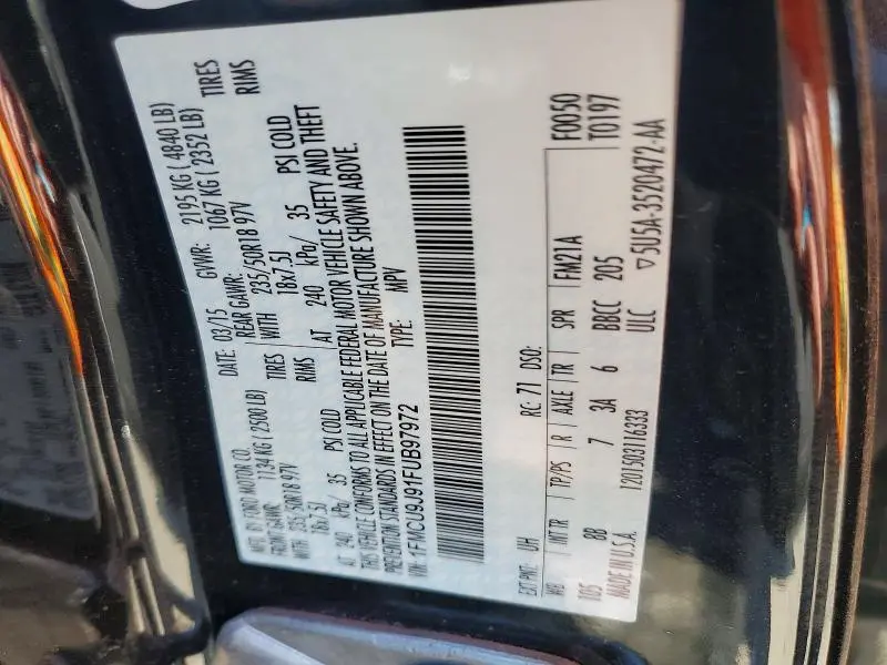 2015 FORD ESCAPE TITANIUM  