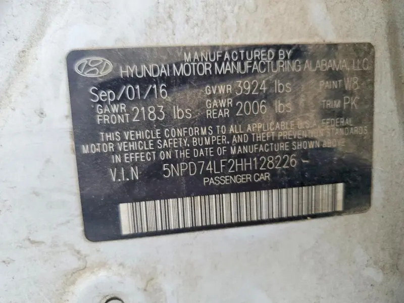 2017 HYUNDAI ELANTRA SE  