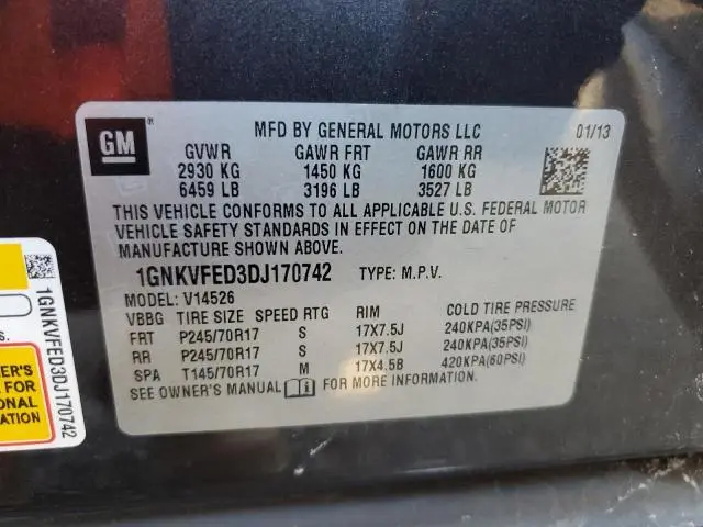 2013 CHEVROLET TRAVERSE LS  
