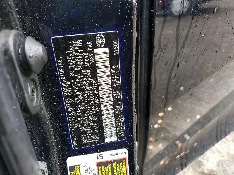 2018 TOYOTA CAMRY LE  