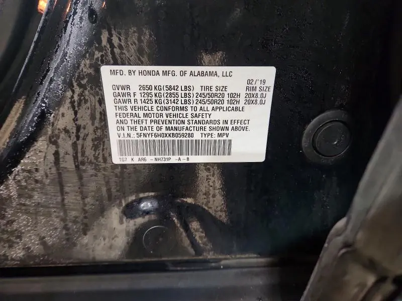 2019 HONDA PILOT ELITE  