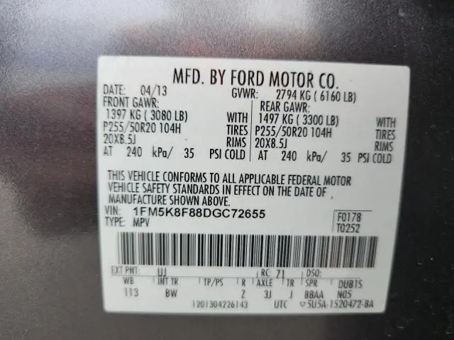 2013 FORD EXPLORER LIMITED  