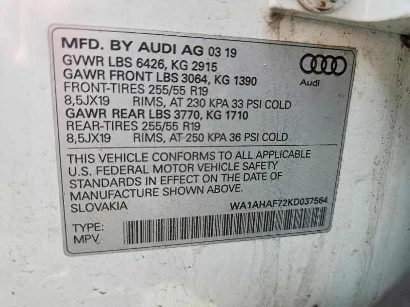 2019 AUDI Q7 PREMIUM  