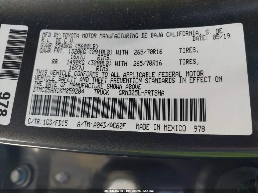 2019 TOYOTA TACOMA TRD OFF ROAD