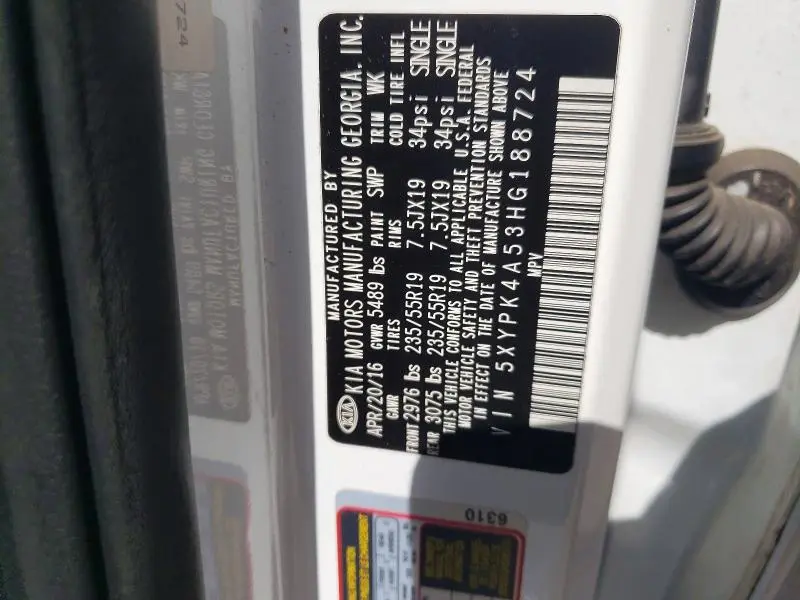 2017 KIA SORENTO SX V6  