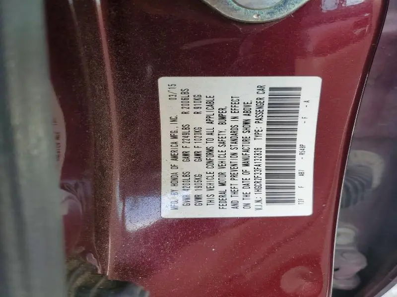 2015 HONDA ACCORD LX  