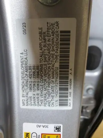 2023 HONDA ACCORD LX  