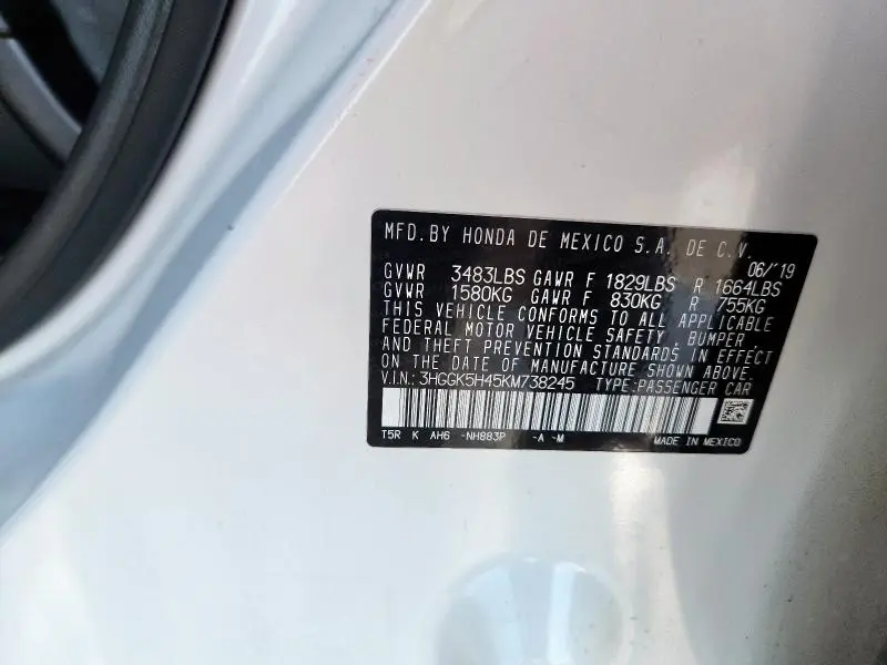 2019 HONDA FIT LX