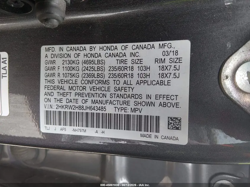 2018 HONDA CR-V EX-L/EX-L NAVI