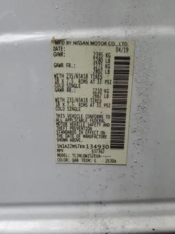 2019 NISSAN MURANO S