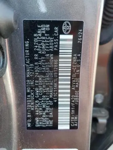 2020 TOYOTA CAMRY LE  