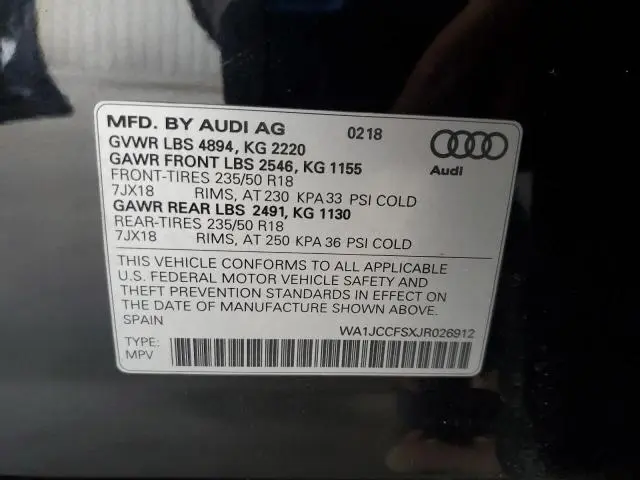 2018 AUDI Q3 PREMIUM PLUS  