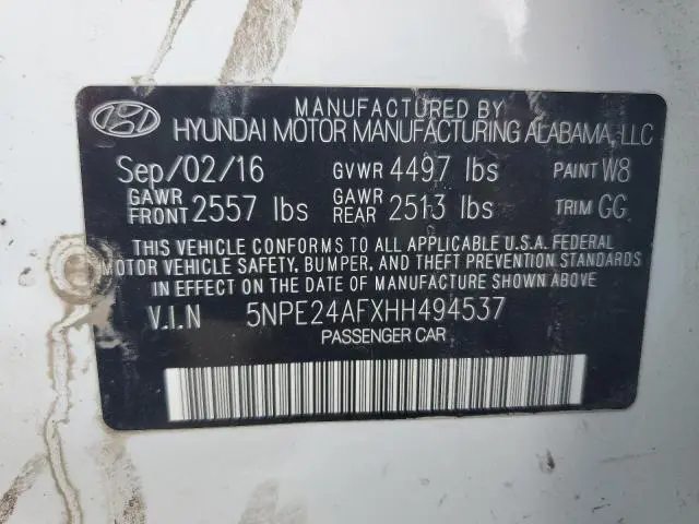 2017 HYUNDAI SONATA SE  