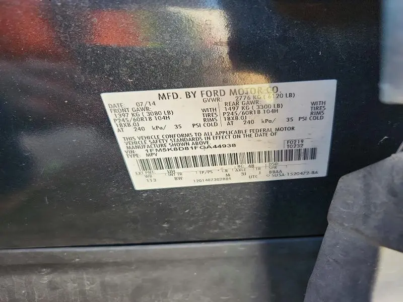 2015 FORD EXPLORER XLT  