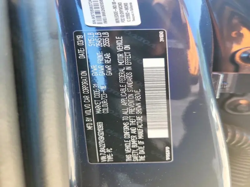 2019 VOLVO S60 T6 MOMENTUM  