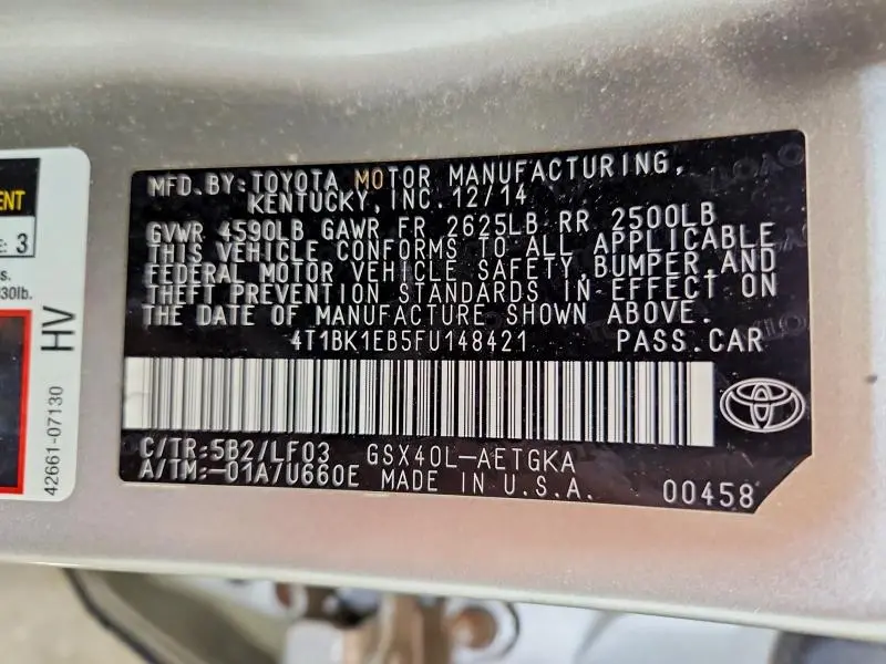 2015 TOYOTA AVALON XLE PREMIUM  