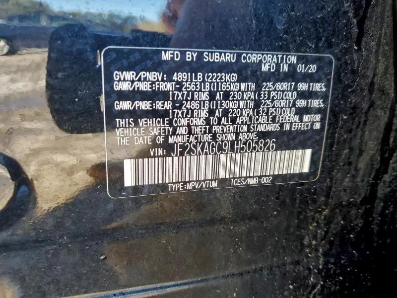 2020 SUBARU FORESTER PREMIUM  