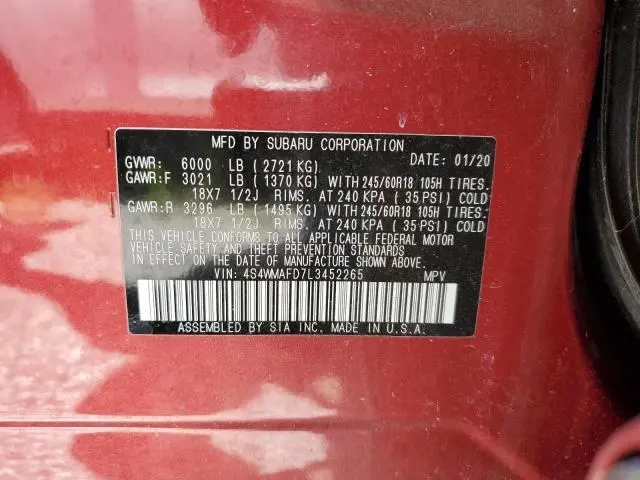 2020 SUBARU ASCENT PREMIUM  