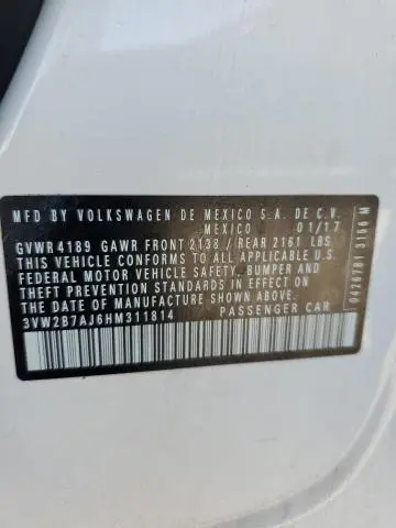 2017 VOLKSWAGEN JETTA S  