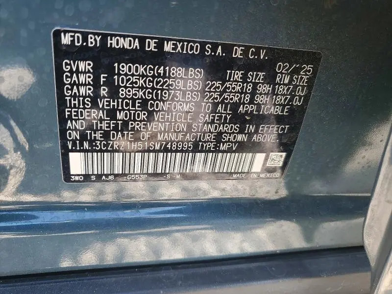2025 HONDA HR-V SPORT  