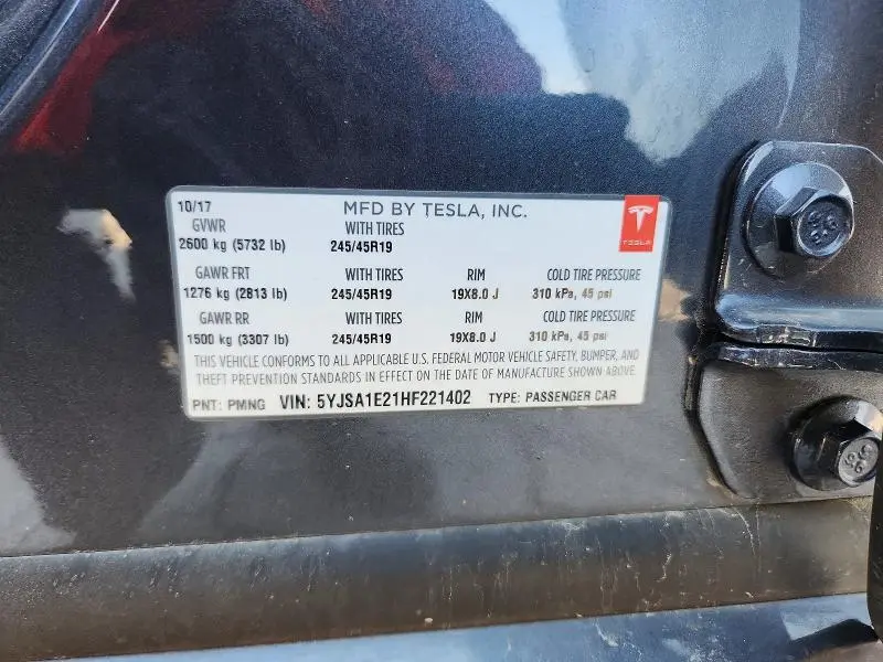2017 TESLA MODEL S   