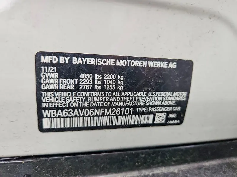 2022 BMW 430I GRAN COUPE  