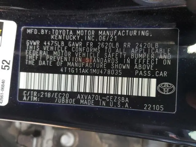 2021 TOYOTA CAMRY SE
