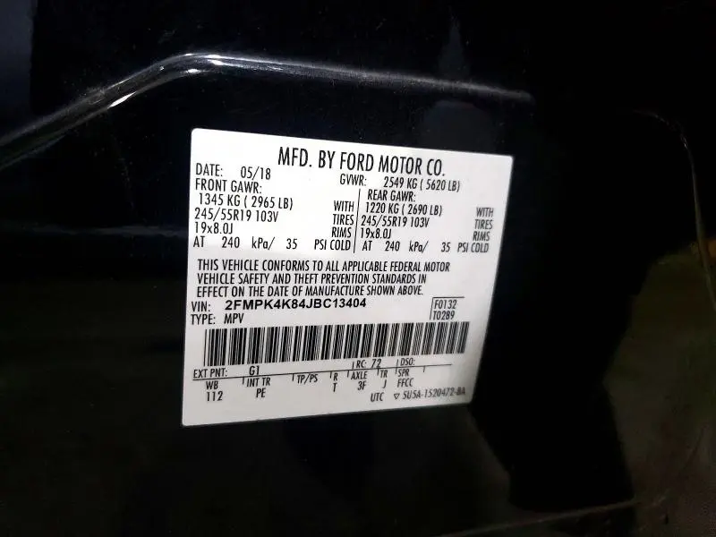 2018 FORD EDGE TITANIUM  