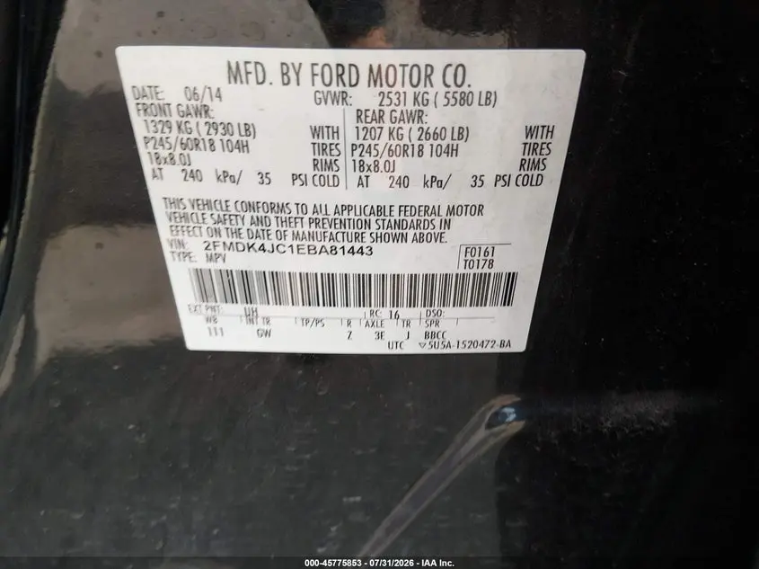 2014 FORD EDGE SEL