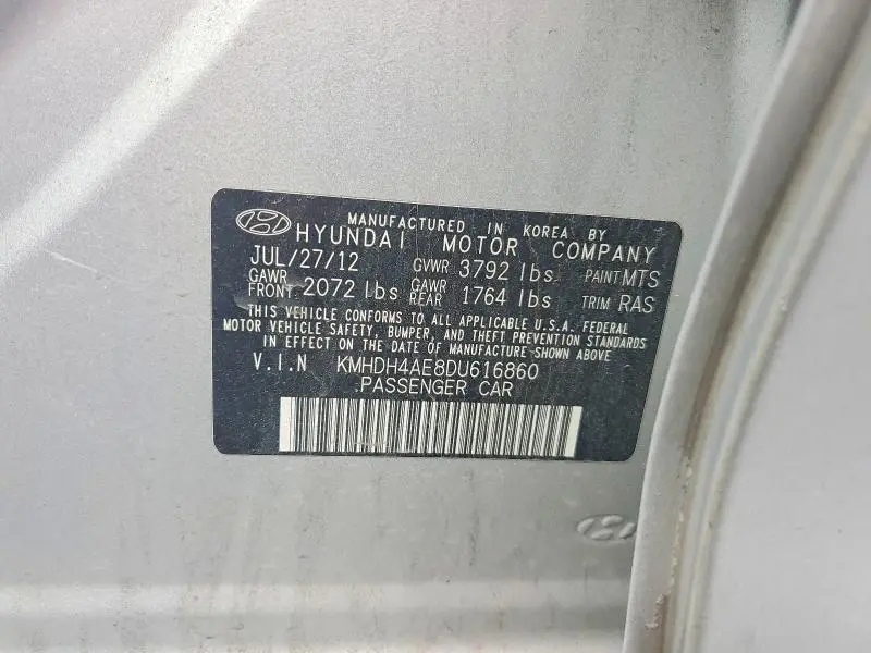 2013 HYUNDAI ELANTRA LIMITED  