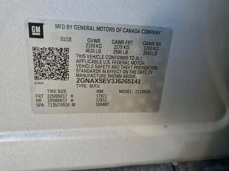 2018 CHEVROLET EQUINOX LT  