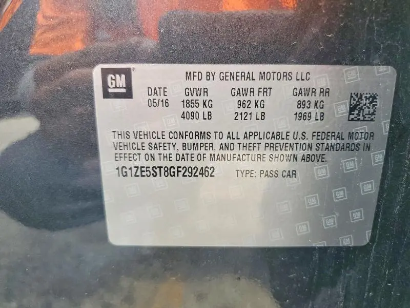 2016 CHEVROLET MALIBU LT  