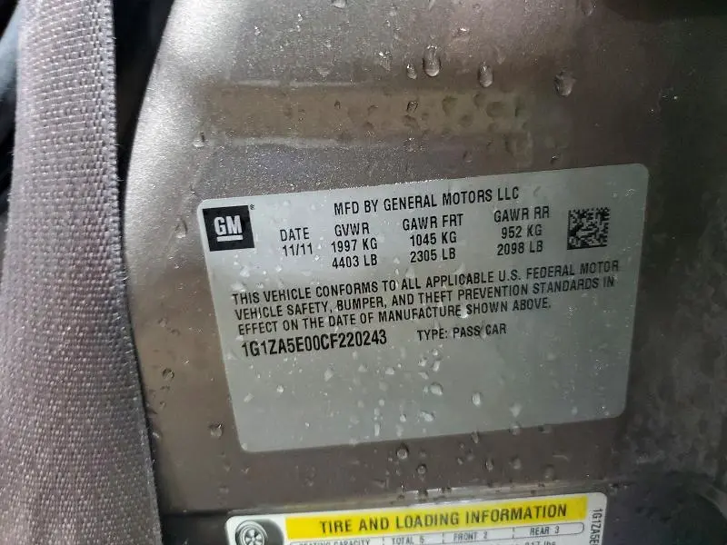 2012 CHEVROLET MALIBU LS  