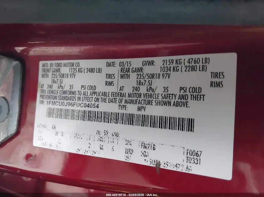 2015 FORD ESCAPE TITANIUM