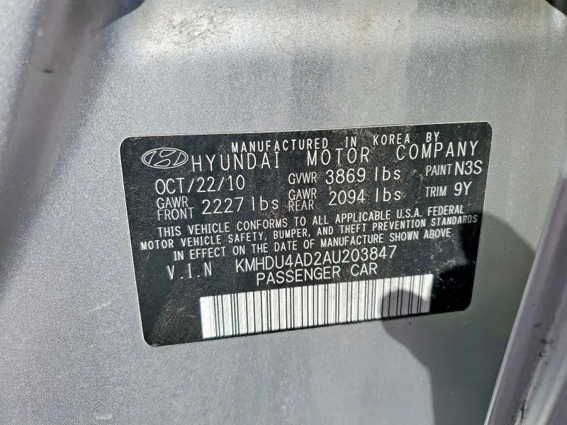 2010 HYUNDAI ELANTRA GLS  