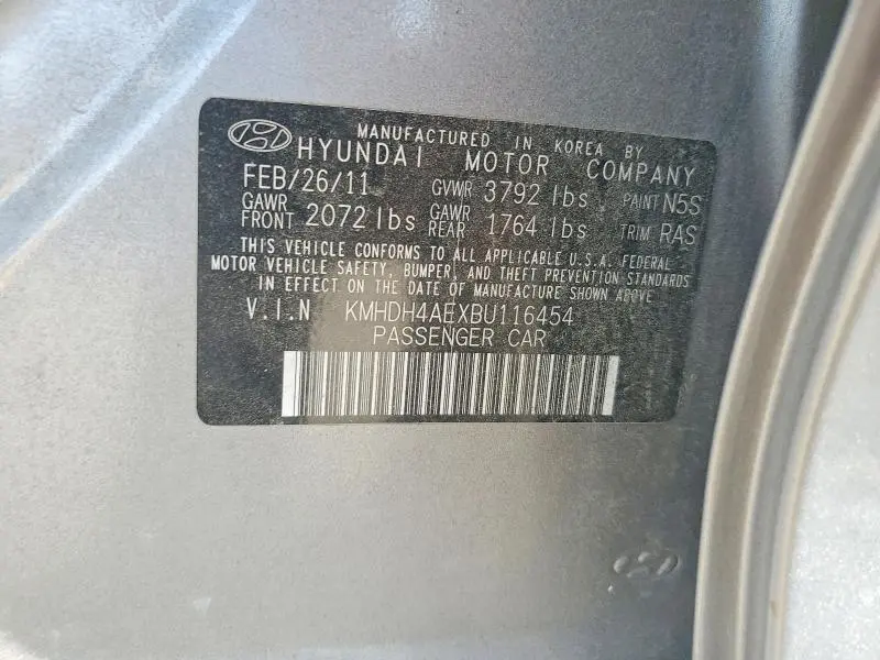 2011 HYUNDAI ELANTRA LIMITED  