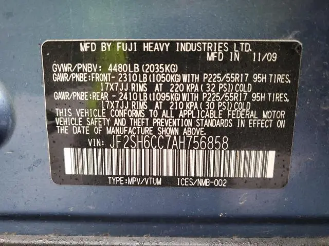 2010 SUBARU FORESTER 2.5X PREMIUM  