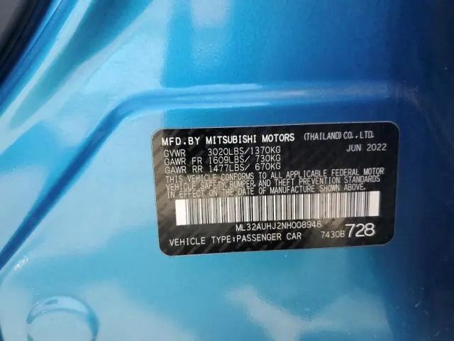 2022 MITSUBISHI MIRAGE ES  