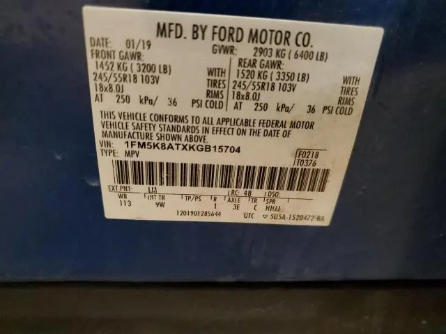 2019 FORD EXPLORER POLICE INTERCEPTOR  