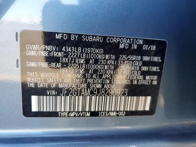 2018 SUBARU CROSSTREK LIMITED  