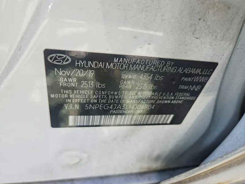 2020 HYUNDAI SONATA SE  