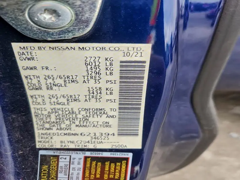 2022 NISSAN FRONTIER S  