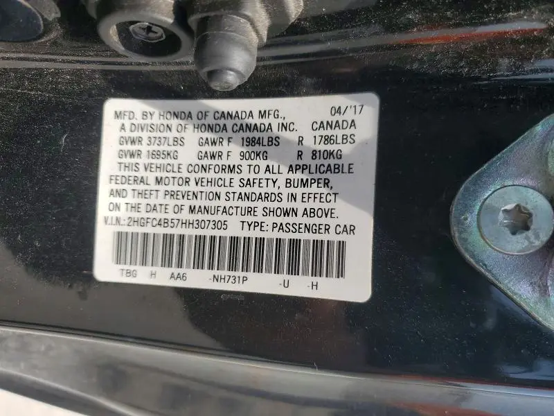 2017 HONDA CIVIC LX  