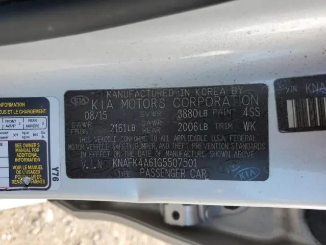 2016 KIA FORTE LX  