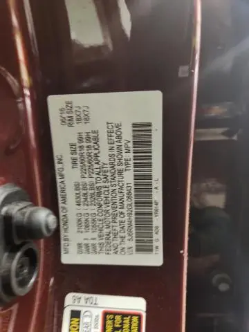 2016 HONDA CR-V TOURING  