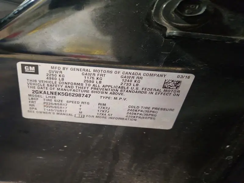 2016 GMC TERRAIN SLE  