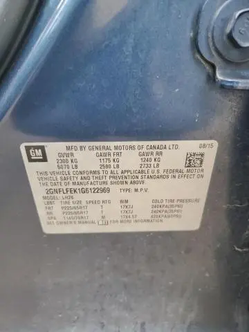 2016 CHEVROLET EQUINOX LT  