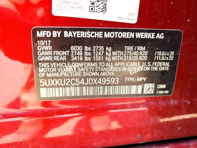 2018 BMW X6 XDRIVE35I  